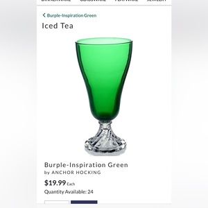 7 Vintage Burple-Inspiration Green Iced Tea Glasses